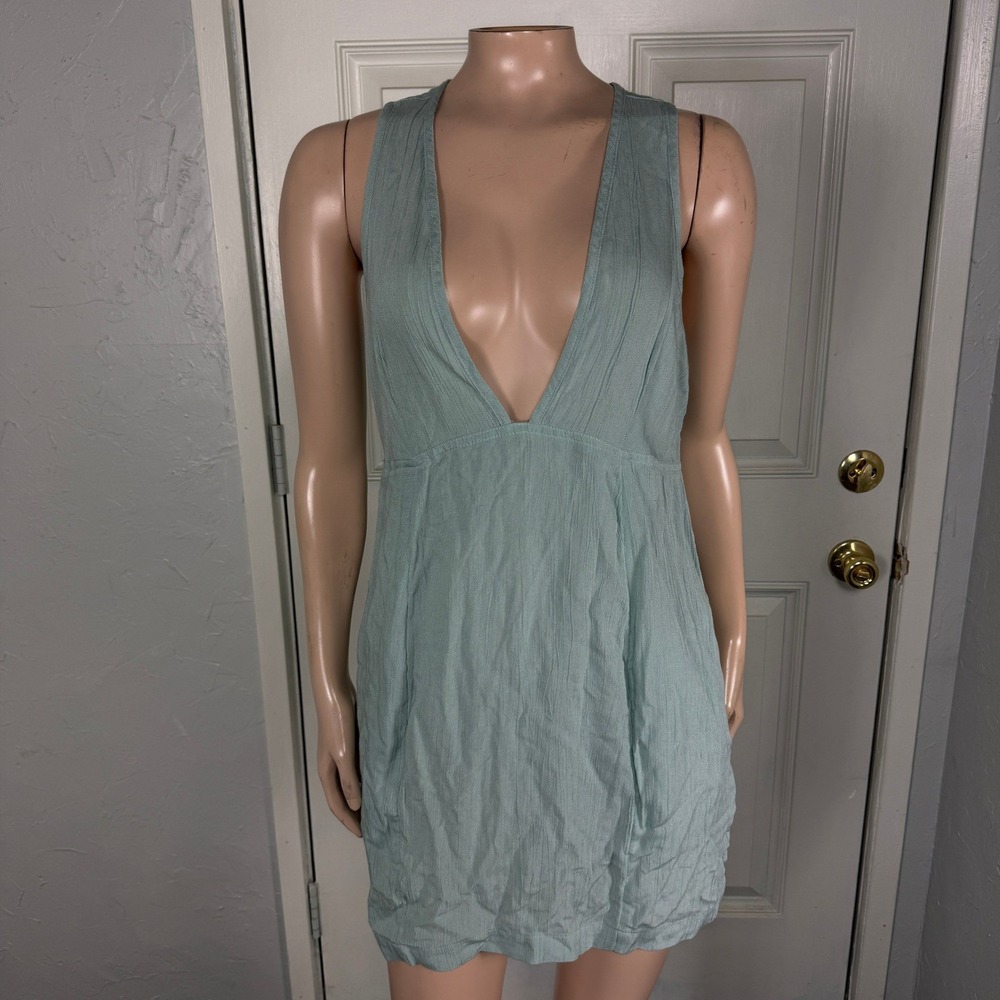 Prana Womens Fernie Tencel Modal Dress XS Granola Low V neck Pockets Z4-28
